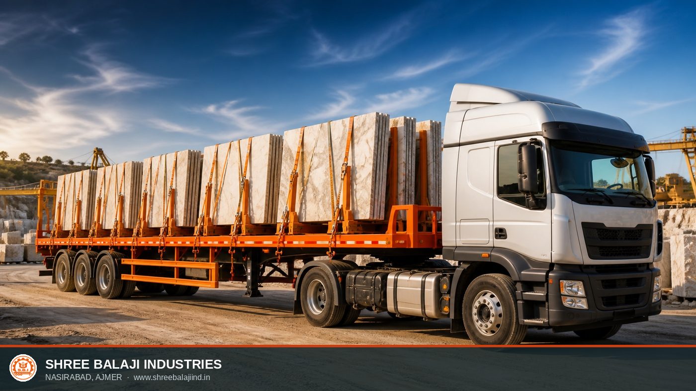 Illustrative 40 Feet Marble Pattern Truck Trailer